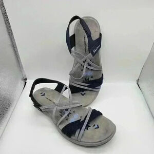 Skechers Womens Reggae Slim Takes Two Navy Blue Size 7 Super Light